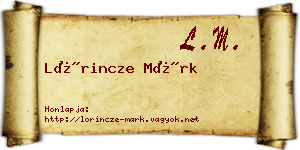 Lőrincze Márk névjegykártya