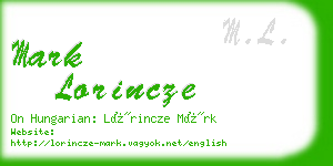 mark lorincze business card